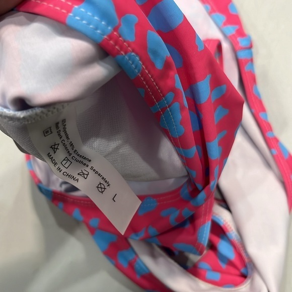 Bikini two piece leopard print pink blue women’s‎ large - Picture 7 of 8